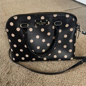 Kate Spade Black and Tan Polka Dot Satchel
